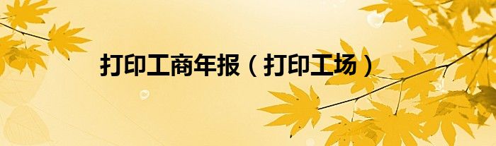 打印工商年报（打印工场）