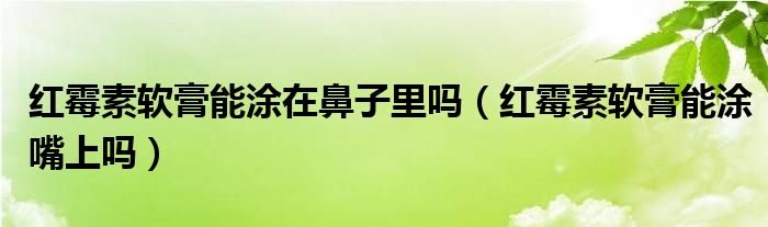 红霉素软膏能涂在鼻子里吗（红霉素软膏能涂嘴上吗）