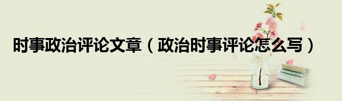 时事政治评论文章（政治时事评论怎么写）