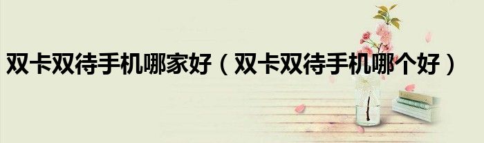 双卡双待手机哪家好（双卡双待手机哪个好）