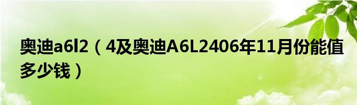 奥迪a6l2（4及奥迪A6L2406年11月份能值多少钱）