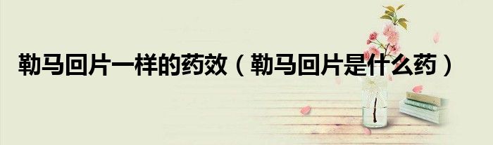 勒马回片一样的药效（勒马回片是什么药）